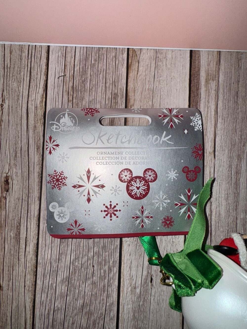 Disney Parks Santa Minnie Mouse Bell Sketchbook Christmas Ornament - Picture 3 of 4